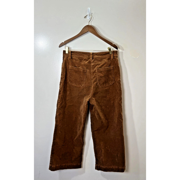 Boden Women’s Wide Leg Corduroy Pants Size M 8R Brown Preppy Academia Timeless - Picture 2 of 9